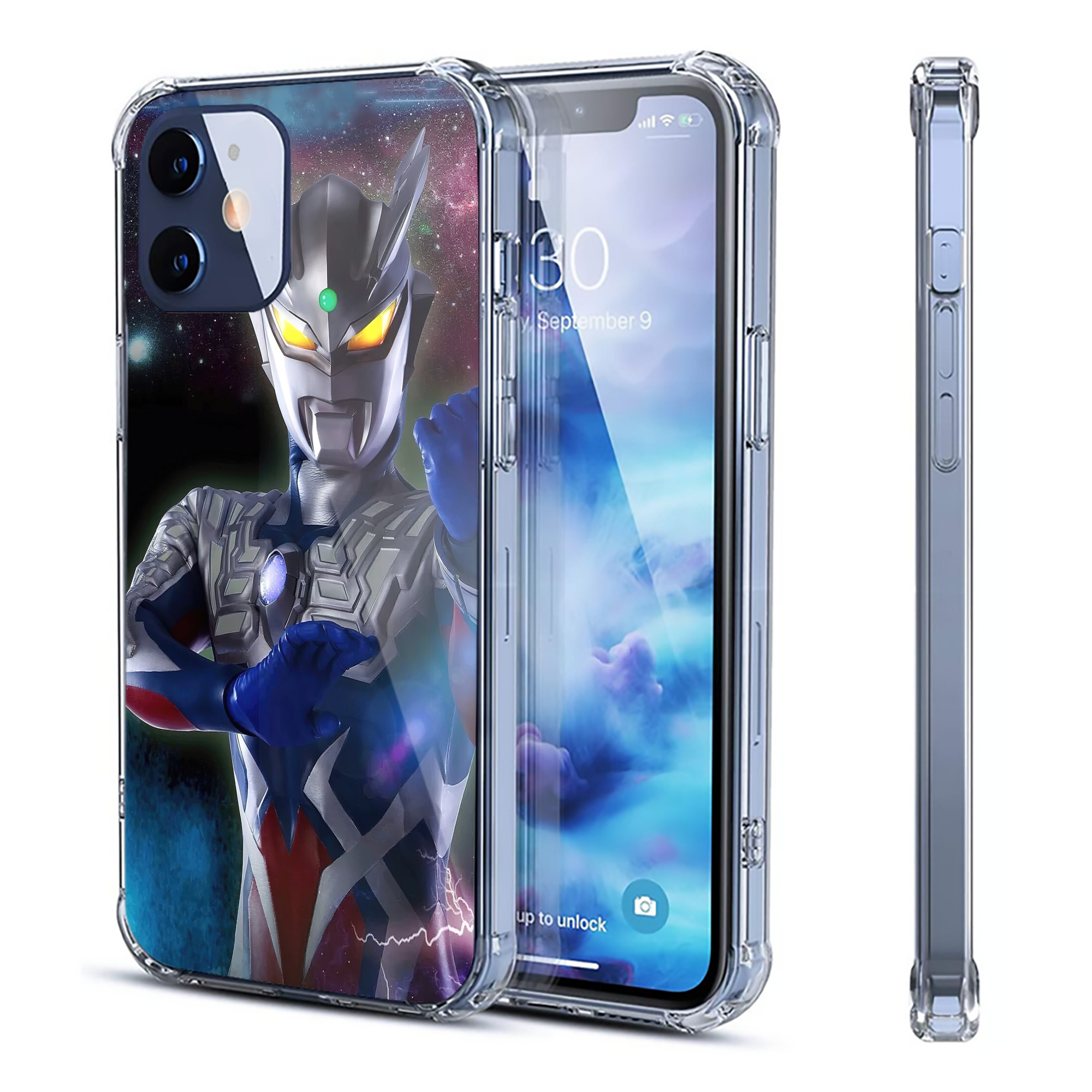 （画像用） ウルトラマン Ultraman 【iPhone 12シリーズ対応】透明スマホケース（クリアソフトケース）